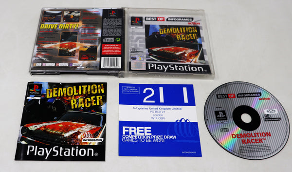 Vintage 1999 90s Playstation 1 PS1 Demolition Racer Racing Video Game Pal 1-2 Players Retro