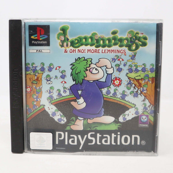 Vintage 1998 90s Playstation 1 PS1 Lemmings & Oh No! More Lemmings Video Game Pal 1 Player