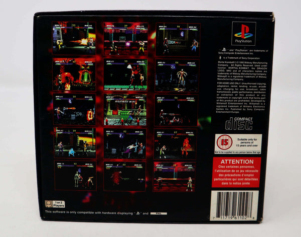 Vintage 1995 1990s Playstation 1 PS1 Mortal Kombat 3 MK3 Video Game Pal Version 1-2 Players