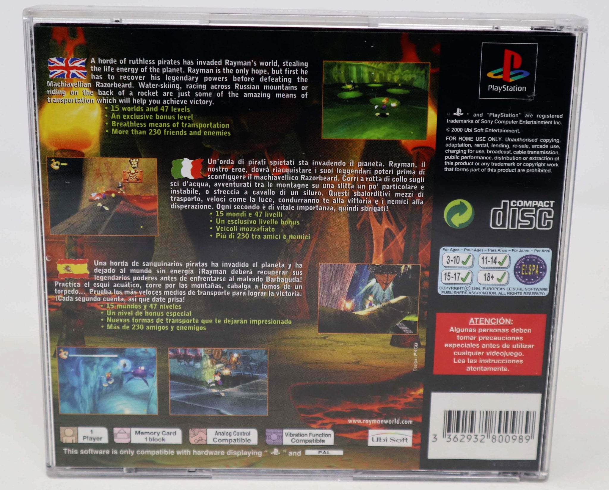 Carátula ofcal de Rayman 2: The Great Escape - PS1 - 3DJuegos