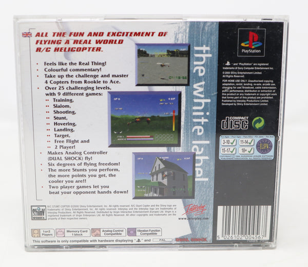 Vintage 2000 Playstation 1 PS1 R/C Stunt Copter Helicopter Video Game Pal 1-2 Players Retro