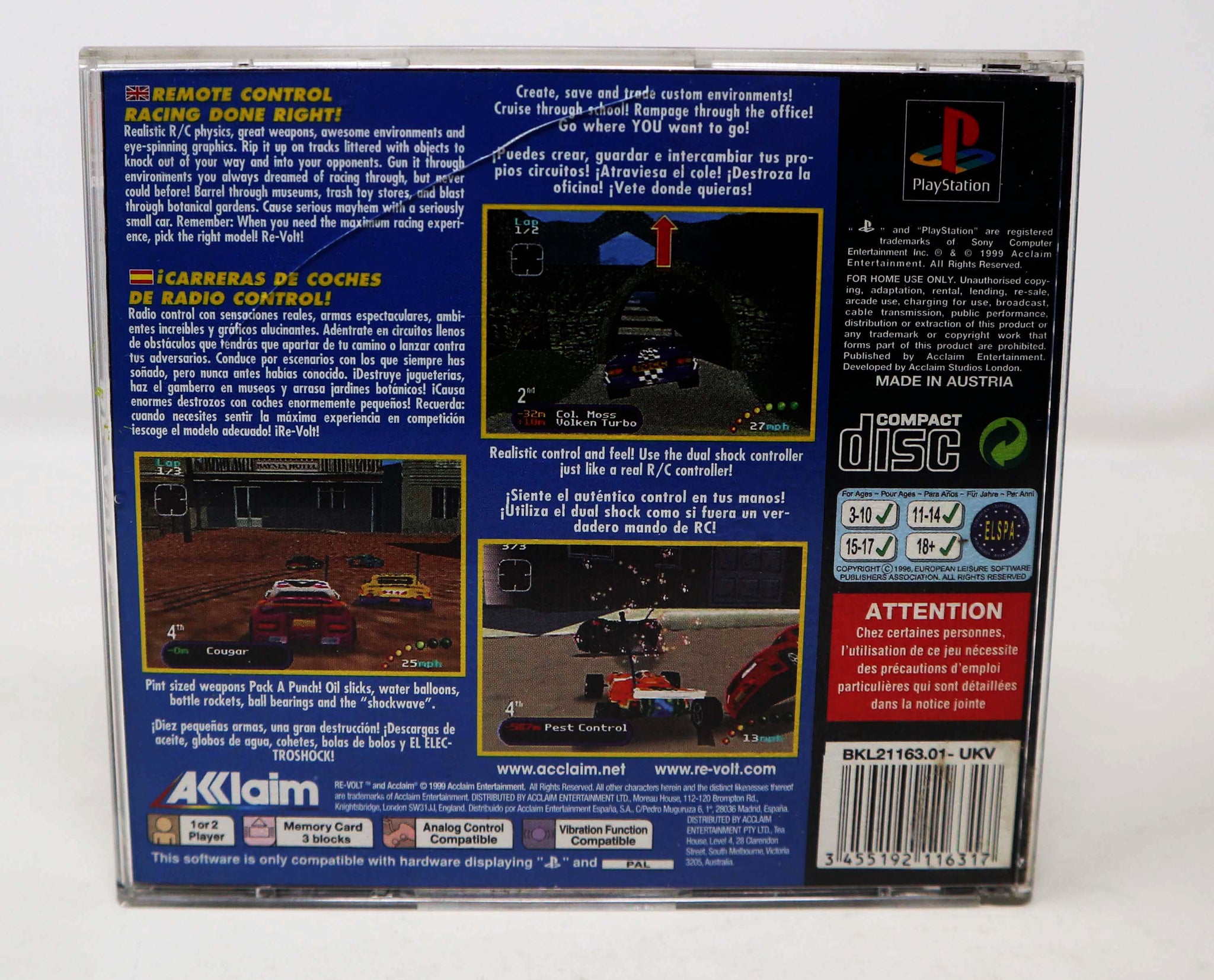 REVOLT - PS1 - PlayStation 1 - PAL - Jeu seul - CD only - Testé EUR 1,00 - FR