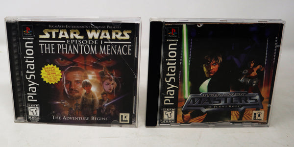 Vintage 2000 Sony Playstation PS One 1 Pal Console Boxed SCPH-102, Controller + Star Wars Episode I The Phantom Menace + Star Wars Masters Of Teras Kasi Video Games Lot Bundle Retro