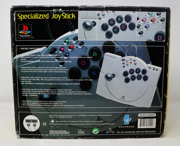 Vintage 1995 90s Sony Playstation 1 PS1 Asciiware Specialized Joystick Joypad Controller (SLEH-0002) Boxed Retro Gaming