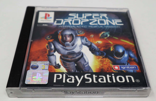 Vintage 2003 Playstation 1 PS1 Super Drop Zone Dropzone Intergalactic Rescue Mission Video Game Pal 1 Player Space