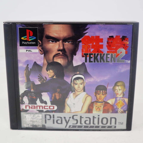 Vintage 1996 90s Playstation 1 PS1 Platinum Tekken 2 Video Game Pal 1-2 Players Fighting