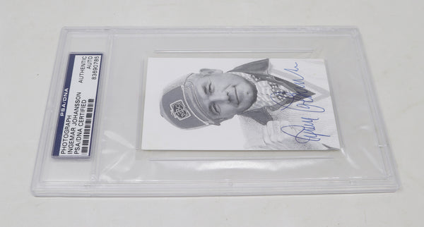 Vintage Ingemar Johansson Photograph Card With Authentic Autograph Signature Signiture PSA/DNA Certified Graded Boxer Boxing Rare Retro