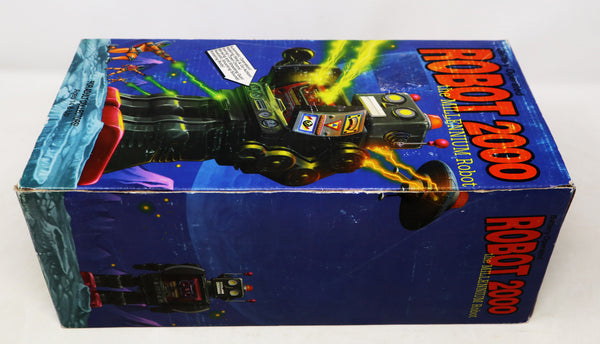 Vintage 1997 90s Schylling Robot 2000 The Millenium Robot 12" Shooting Walking Robot Toy Figure Boxed Rare Battery Operated Fully Working Retro