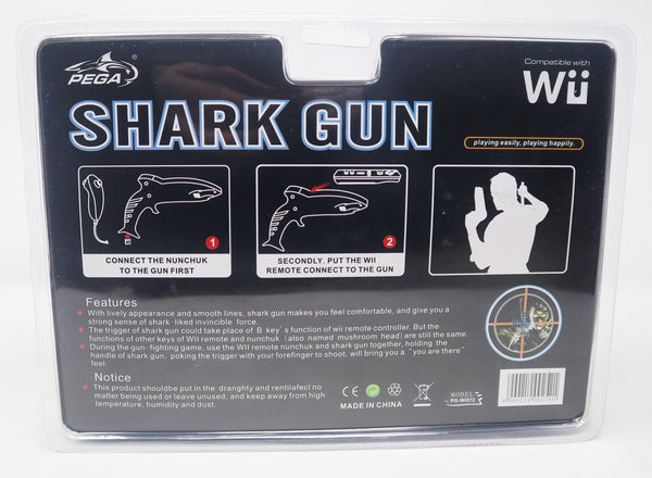 PEGA Shark Gun For Use With The Wii Remote Nunchuk For Playing Video Games Boxed MISB Sealed