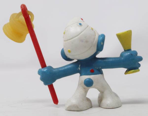 Vintage Bully Peyo The Smurfs Carnival Smurf 2" PVC Figure Figurine West Germany Retro