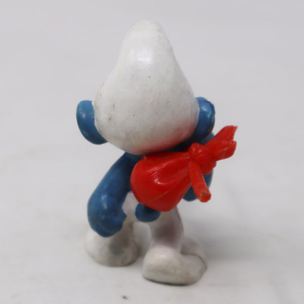 Vintage Bully Peyo The Smurfs Traveller Travelling Smurf 2" PVC Figure Figurine West Germany Retro