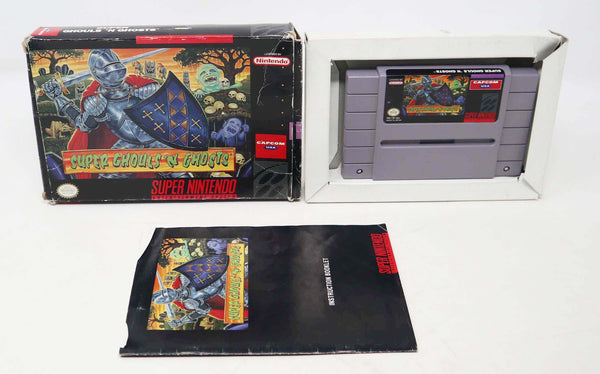 Vintage 1991 90s Super Nintendo Entertainment System SNES Super Ghouls 'N Ghosts Video Game Boxed NTSC