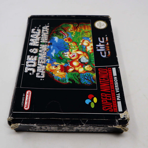 Vintage 1991 90s Super Nintendo Entertainment System SNES Joe & Mac Caveman Ninja Cartridge Video Game Boxed Pal Version