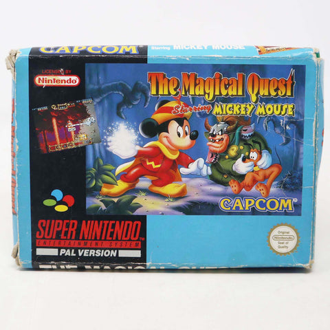 Vintage 1992 90s Super Nintendo Entertainment System SNES The Magical Quest Starring Mickey Mouse Cartridge Video Game Boxed Pal Version