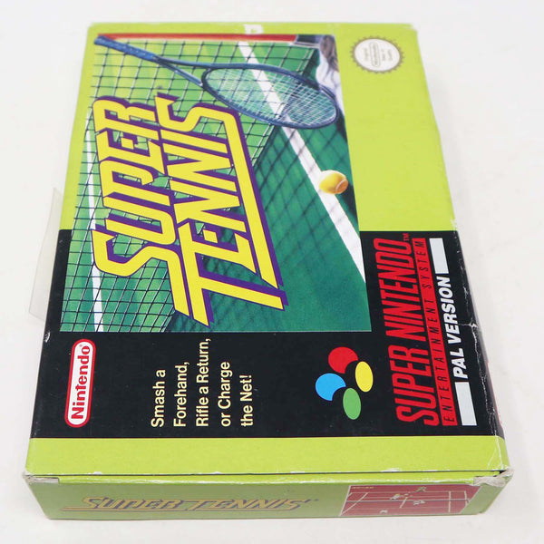 Vintage 1992 90s Super Nintendo Entertainment System SNES Super Tennis Cartridge Video Game Boxed Pal Version