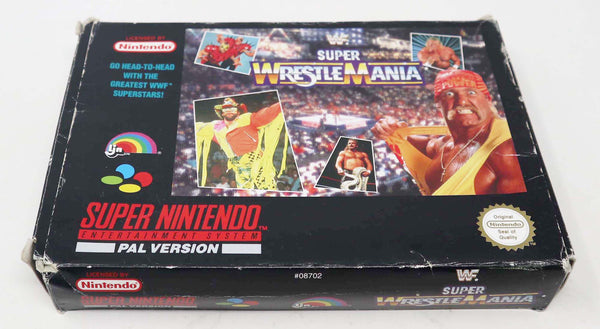 Vintage 1991 90s Super Nintendo Entertainment System SNES WWF World Wrestling Federation Super WrestleMania Cartridge Video Game Boxed Pal Version