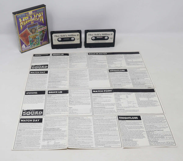 Vintage 1980s Spectrum 48K Ocean They Sold A Million II 2 Cassette Tape Video Game (Bruce Lee, Match Point, Match Day & Knightlore)