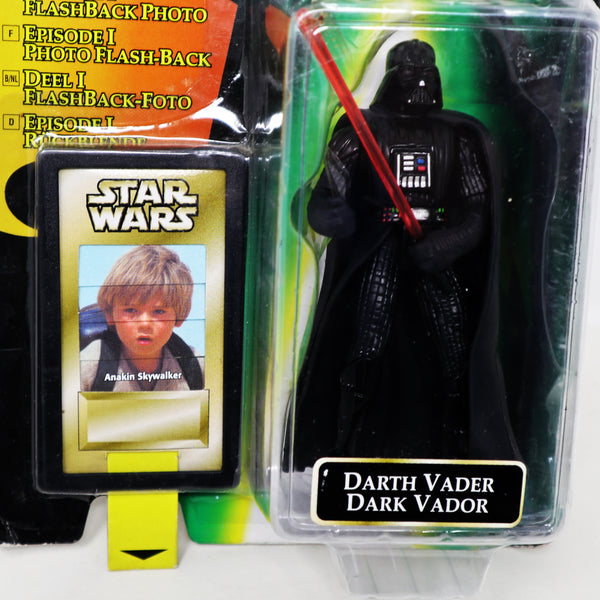 Vintage 1990s Kenner Hasbro Star Wars The Power Of The Force POTF Darth Vader Action Figure + Episode I Flashback Photo Carded MOC Sealed Retro