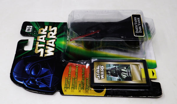 Vintage 1990s Kenner Hasbro Star Wars The Power Of The Force POTF Darth Vader Action Figure + Episode I Flashback Photo Carded MOC Sealed Retro