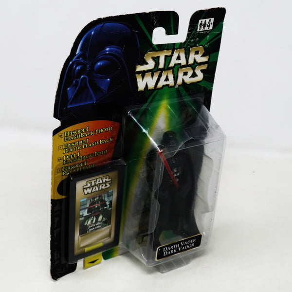 Vintage 1990s Kenner Hasbro Star Wars The Power Of The Force POTF Darth Vader Action Figure + Episode I Flashback Photo Carded MOC Sealed Retro