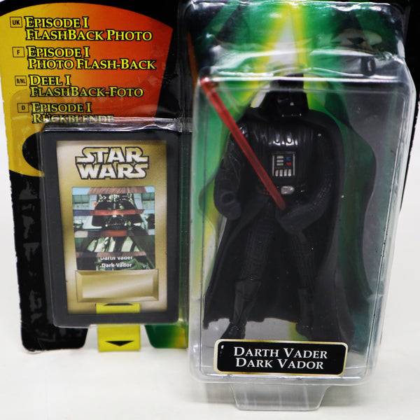 Vintage 1990s Kenner Hasbro Star Wars The Power Of The Force POTF Darth Vader Action Figure + Episode I Flashback Photo Carded MOC Sealed Retro