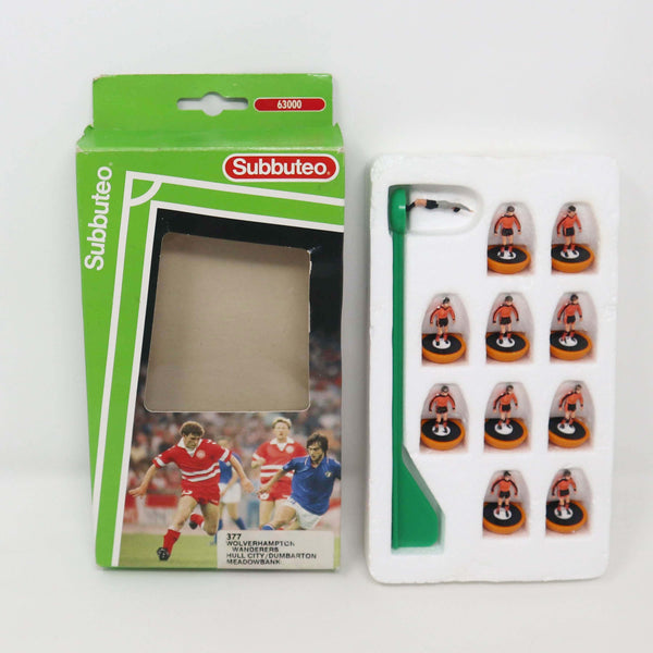 Vintage Subbuteo 63000 The Football Game Table Soccer Players Team Set Wolverhampton Wanderers Hull City / Dumbarton Meadowbank 377 Boxed