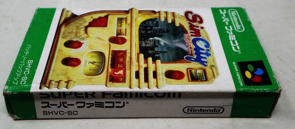 Vintage 1991 90s Nintendo SNES Super Famicom Sim City Cartridge Video Game Boxed Japan Retro