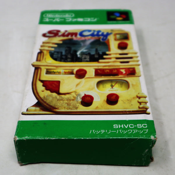 Vintage 1991 90s Nintendo SNES Super Famicom Sim City Cartridge Video Game Boxed Japan Retro