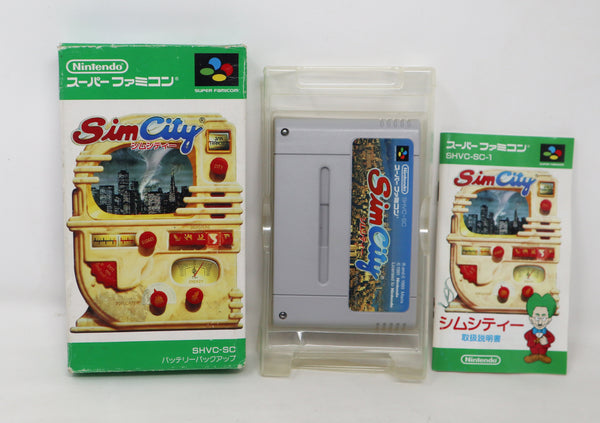 Vintage 1991 90s Nintendo SNES Super Famicom Sim City Cartridge Video Game Boxed Japan Retro