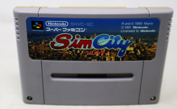 Vintage 1991 90s Nintendo SNES Super Famicom Sim City Cartridge Video Game Boxed Japan Retro