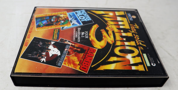 Vintage 1980s Spectrum 48K 128K Ocean They Sold A Million III 3 Cassette Tape Video Game (Fighter Pilot, Kung-Fu Master, Rambo First Blood Part II 2 & Ghostbusters) Retro