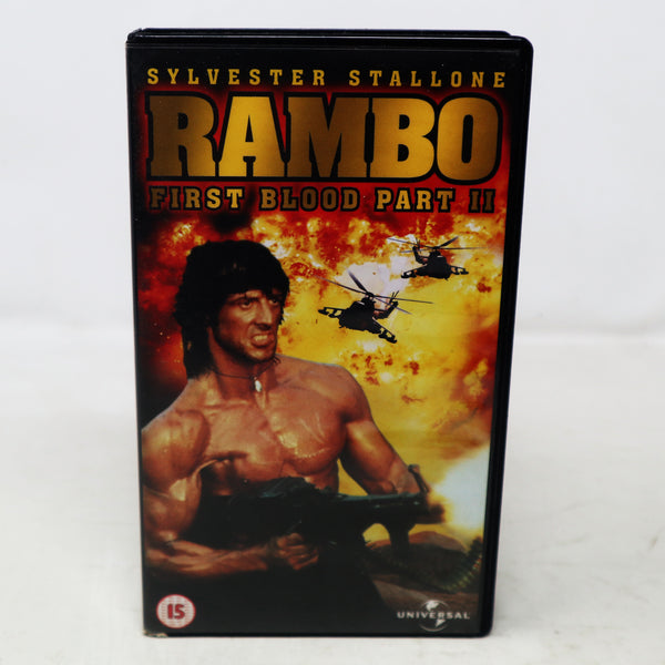 Vintage 2001 Universal Pictures Rambo First Blood Part II 2 Pal VHS (Video Home System) Tape Sylvester Stallone