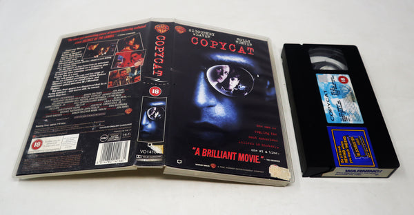 Vintage 1996 90s Sigouney Weaver Holly Hunter Copycat VHS Video Home System Tape Rare Big Box Blockbuster Ex-Rental PAL Version Thriller