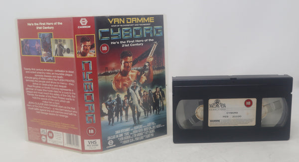 Vintage 1991 90s Warner Home Video Cyborg Pal VHS (Video Home System) Tape Jean-Claude Van Damme JCVD Retro