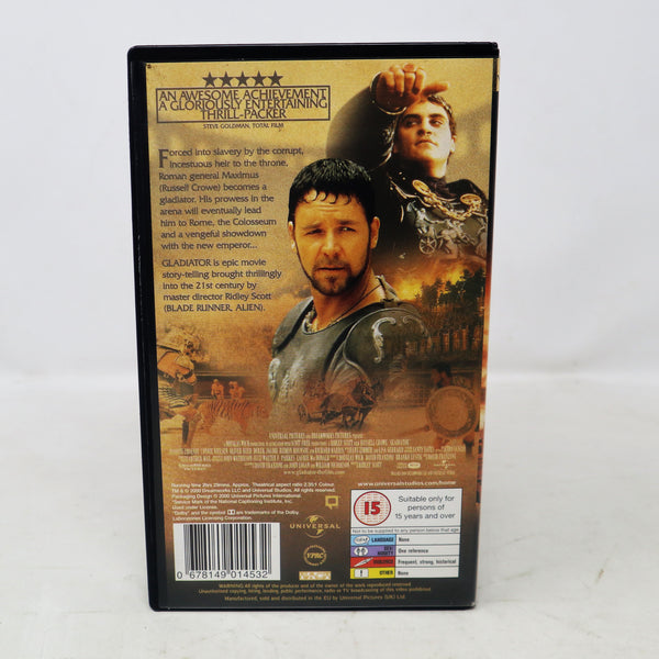 Vintage 2000 Universal Pictures Dreamworks Gladiator Widescreen Pal VHS (Video Home System) Tape Ridley Scott Russell Crowe