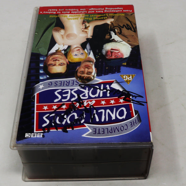 Vintage 1999 90s BBC The Complete Only Fools And Horses Series 6 PAL VHS (Video Home System) Tape Signed By Sue Holderness (Marlene) John Challis (Boycie) + Unknown ? Cast Member Rare Retro