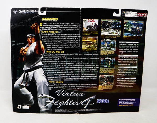 Vintage 2002 JoyRide Studios Sega Virtua Fighter 4 Akira Collectable Action Figure With Display Base MOC Carded Partly Sealed Retro