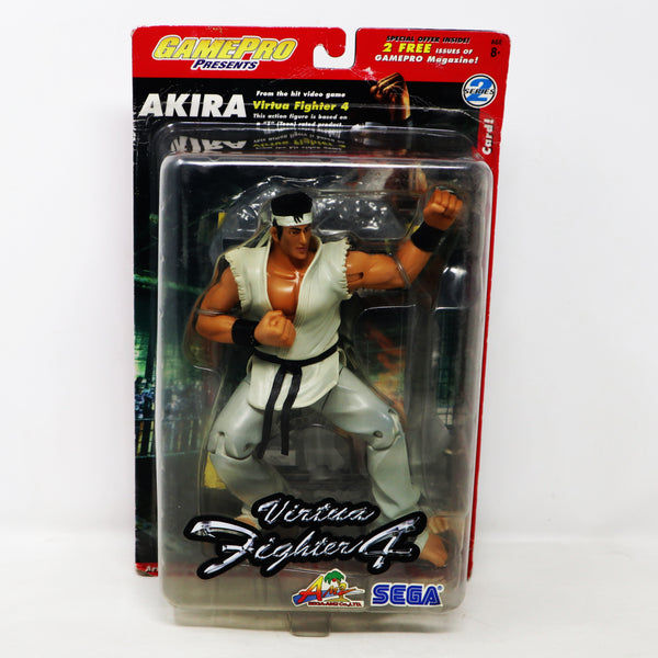 Vintage 2002 JoyRide Studios Sega Virtua Fighter 4 Akira Collectable Action Figure With Display Base MOC Carded Partly Sealed Retro