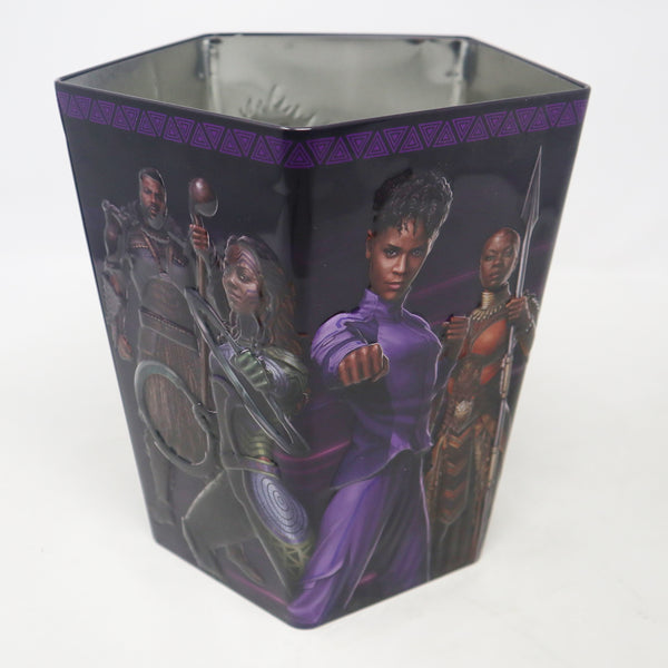 Odeon Cinema Marvel Black Panther Wakanda Forever Movie Popcorn Tin Bucket + Plastic Drink Cup NEW Promotional Souvenir Bundle Lot