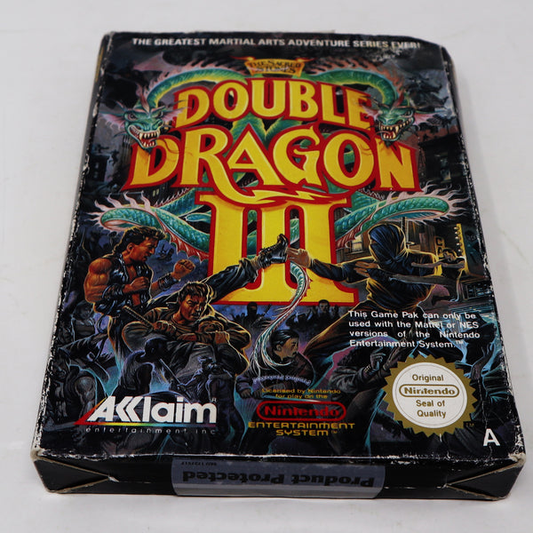 Vintage 1990 90s Nintendo Entertainment System NES Double Dragon III 3 The Sacred Stones Arcade Fighting Video Game Boxed Pal A