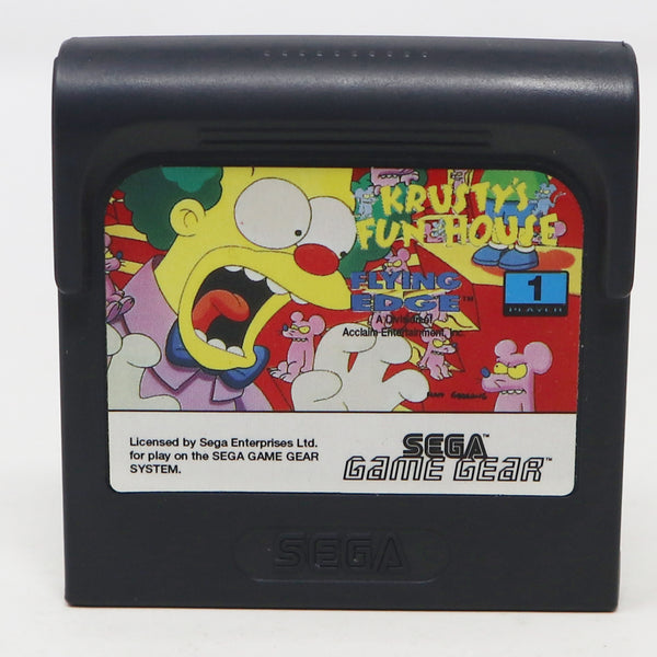 Vintage 1992 90s Sega Game Gear Krusty's Fun House Cartridge Video Game Boxed Pal 1 Player The Simpsons Rare