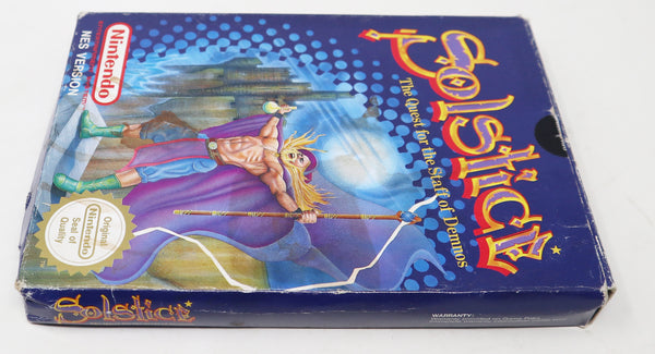 Vintage 1991 90s Nintendo Entertainment System NES Solstice The Quest For The Staff Of Demnos Video Game Boxed Pal