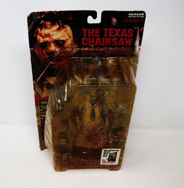Vintage 1998 90s Movie Maniacs Series 1 The Texas Chainsaw Massacre Leatherface Figure Bloody Version Opened With Packaging Card Rare