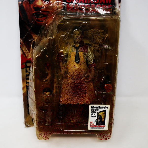 Vintage 1998 90s Movie Maniacs Series 1 The Texas Chainsaw Massacre Leatherface Figure Bloody Version Opened With Packaging Card Rare