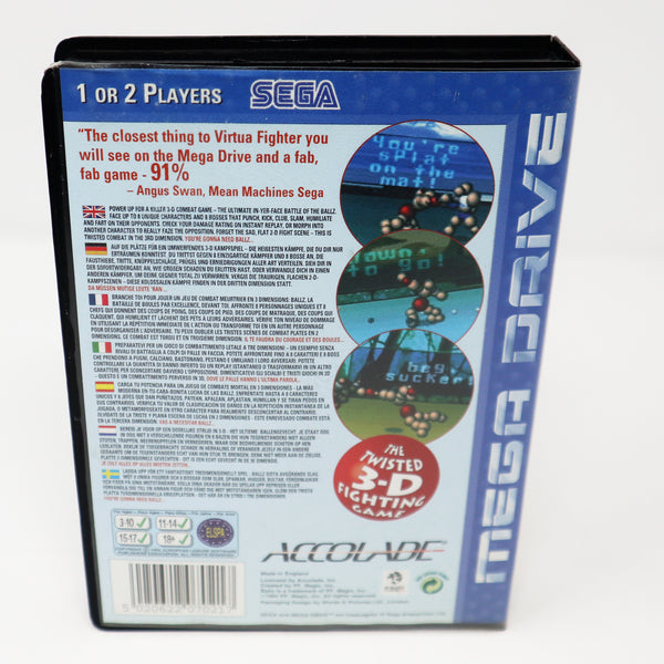 Vintage 1994 90s Sega Mega Drive Megadrive Ballz 3D The Battle Of The Balls Cartridge Video Game PAL 1 or 2 Players