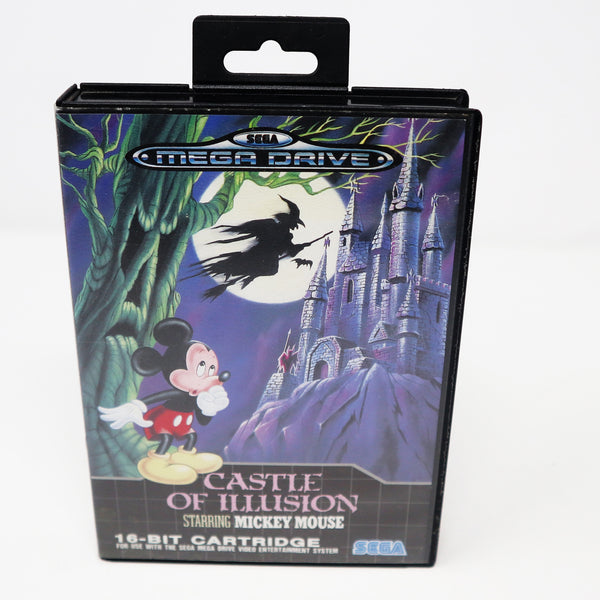 Vintage 1990 90s Sega Mega Drive Megadrive Castle Of Illusion Starring Mickey Mouse 16-Bit Cartridge Video Game PAL 1 Player