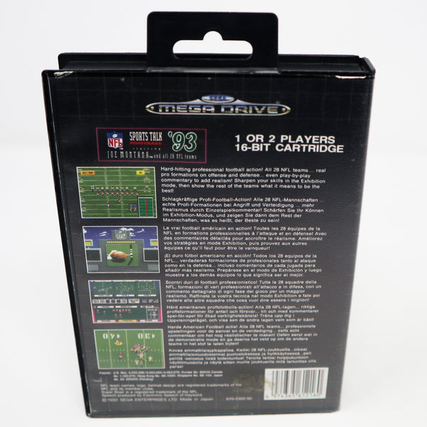 Vintage 1992 90s Sega Mega Drive Megadrive Sports Talk Football '93 Starring Joe Montana And All 28 NFL Teams 16-Bit Cartridge Video Game PAL 1 or 2 Players