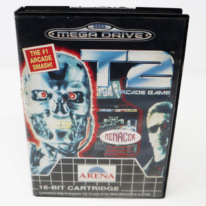 Vintage 1992 90s Sega Mega Drive Megadrive T2 Terminator 2 The Arcade Game 16-Bit Cartridge Video Game PAL 1 or 2 Players
