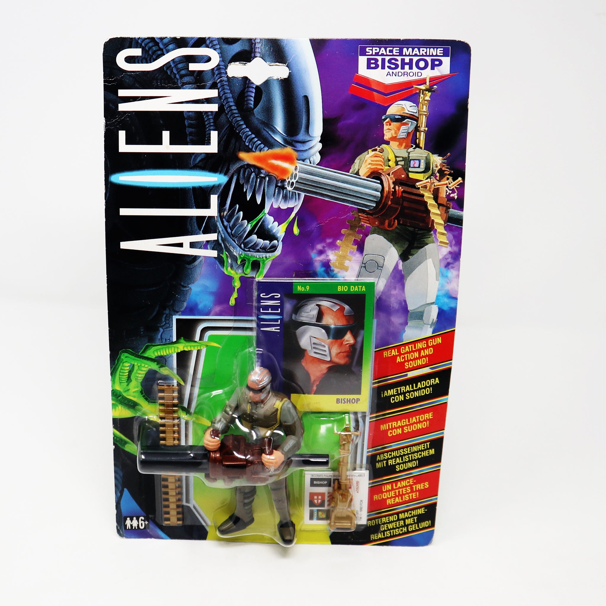Vintage 1992 90s Kenner Aliens Space Marine Bishop Android Action Figure Carded MOC