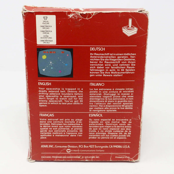 Vintage 1979 70s Atari 2600 Asteroids CX2649 Video Game Cartridge For The Atari Video Computer System Boxed